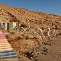 Destroyed and abandoned fishermen cave dwellings north of Sidi Rabat